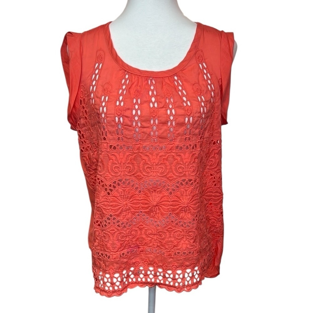 Sundance Sleeveless Eyelet And Lace Blouse